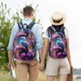 thumbnail image 4 of Disketp Beautiful Flower Blue Bird Mochila de Lona Estampada, Mochila Escolar de Viaje Ligera para Estudiantes y Portátil-Small, 4 of 5