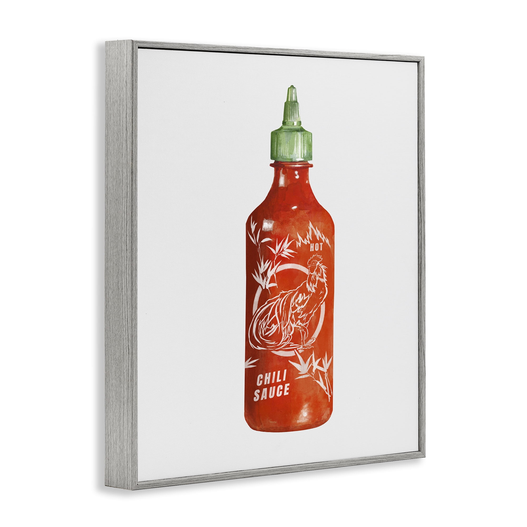 Stupell Industries Iconic Hot Sauce Bottle Gray Framed Giclee Art, design by Rylen McNett