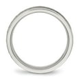 thumbnail image 2 of Auriga Fine Jewelry Stainless Steel Polished and Hammered 6 mm Grooved Band for Women Size 9.5, 2 of 6
