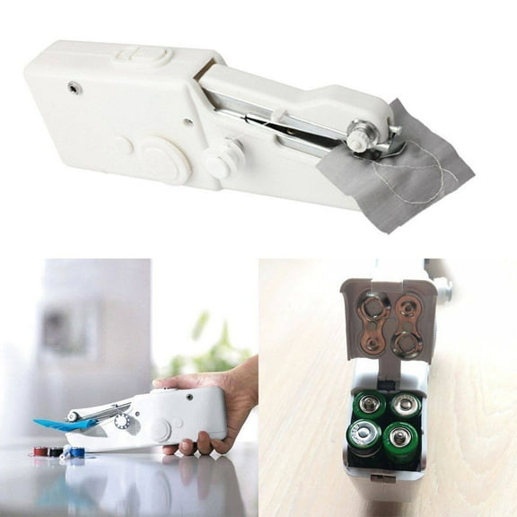 Oahisha Portable Handled Sewing Machine Handy Handheld Stitch Sewing Machine (White)