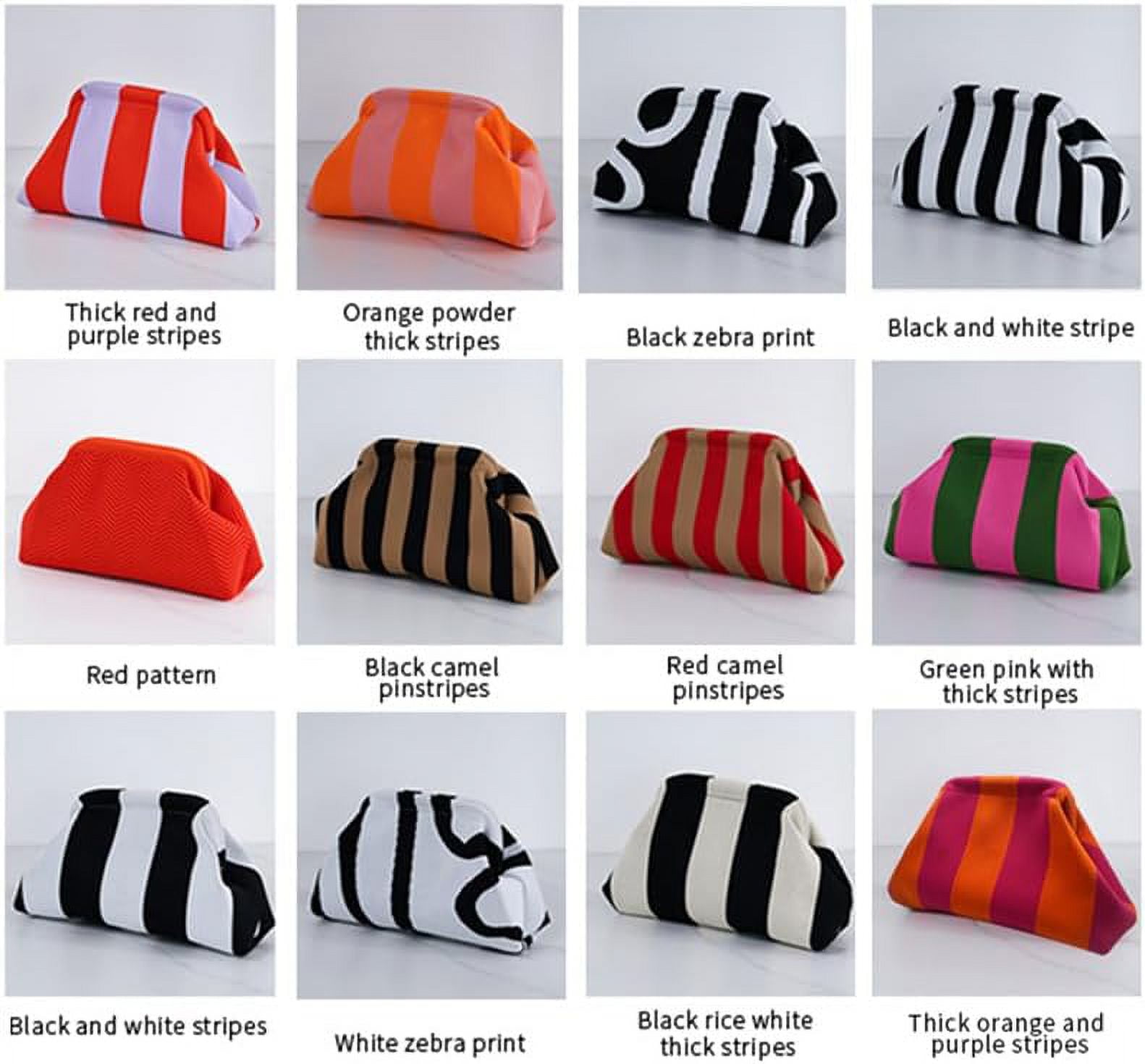 Evening Bag Clutch Purses for Women Beach Woven Crochet Handbag Dumpling Clutch Ruched Cloud Purse colorblock bag
