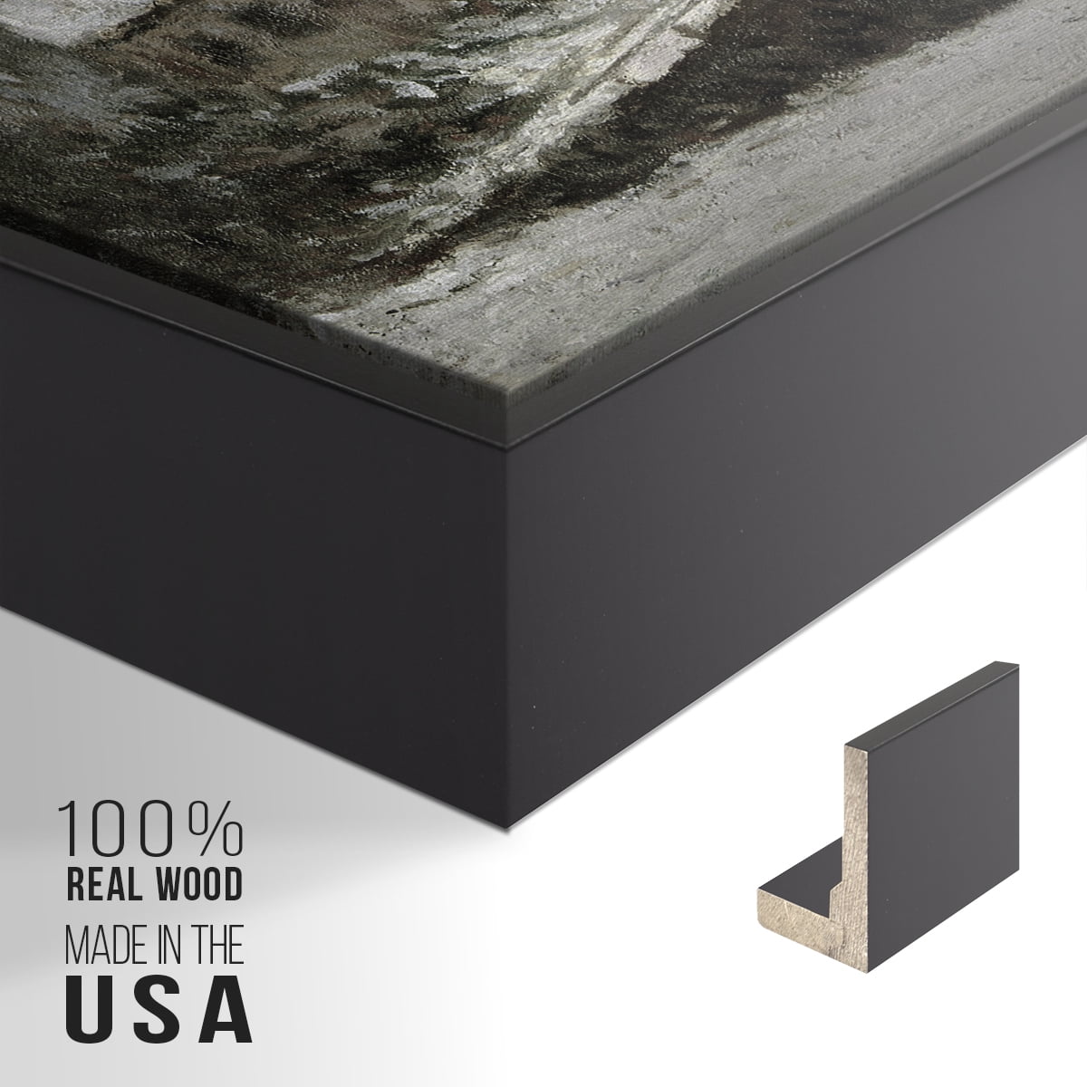 Vintage Landscape-CLXV By Wexford Home Framed in Black Wood Gallery Wrapped Canvas 25 in. x 37 in.
