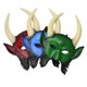 thumbnail image 1 of Halloween Mask Green 3D Horned Masquerade Mask for Carnival 1Pcs, 1 of 2