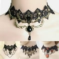 thumbnail image 4 of K-KED Gothic Vintage Black Choker Collar Crystal Pendant Necklace Chain Women Jewelry-06, 4 of 9