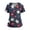 Navy, variant on Women's Scrubs Top - Floral 4th of July Print V-Neck Nursing Uniform with Pockets, USA 250th Anniversary Stretchy Short Sleeve Tunic Black L