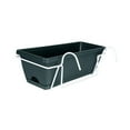 thumbnail image 1 of koolsoo Outdoor Wall Planter Hanging Drainage Decorative 20'' Window Box Planter Railing dark green, 1 of 9