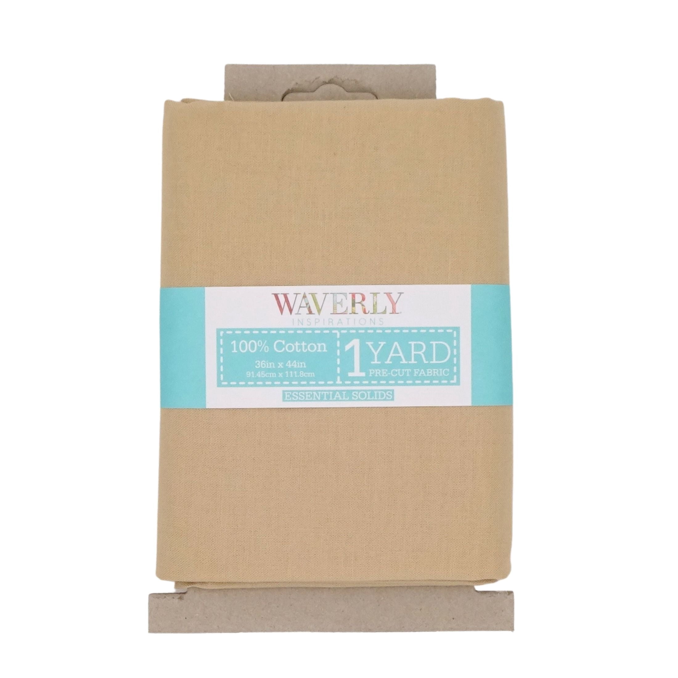 Waverly Inspirations 1 Yard Cut 100% Cotton Solid Fabric, Tan, 44" Wide for Quilting & Sewing