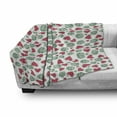 thumbnail image 2 of Melon Soft Flannel Fleece Throw Blanket, Summer Love Themed Pattern with Round and Heart Shaped Watermelons, Cozy Plush for Indoor and Outdoor Use, 60" x 80", Dark Coral Forest Green, by Ambesonne, 2 of 5
