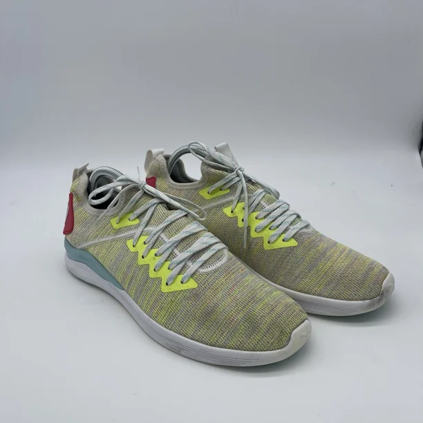 PU & MA Ignite Flash Evoknit Yellow Running Shoes Sneakers Mens Size 10.5