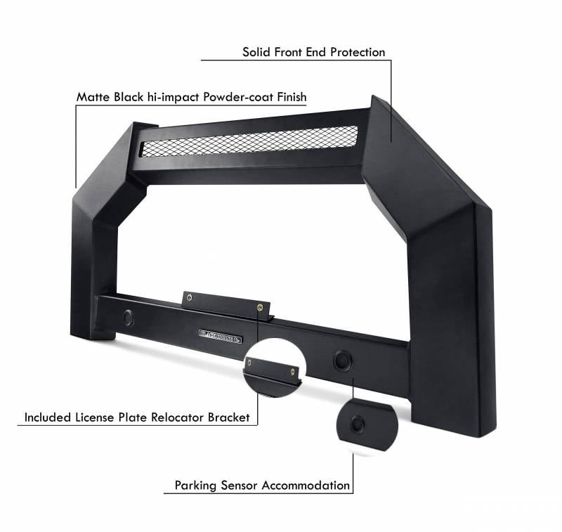 Black Horse Off Road ABTO22NL Armour Bull Bar No Skid Plate for Toyota Tundra
