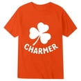 thumbnail image 4 of Boys Girls St Patricks Day Shirt Toddler Kids Irish Shamrock Clover T-Shirt Short Sleeve Tee Top 1-13 Yearsï¼Orange,140), 4 of 4