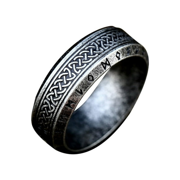 Qarigey Anillo de acero de metal Estilo vintage para hombres Pieza de declaración atemporal Anillos vintage Anillo para hombres Ropa, zapatos y accesorios Miscelánea Plata antigua ocho