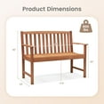 thumbnail image 3 of Gymax Patio Wood Bench 2-Seat Outdoor Bench w/ Cozy Armrests & Backrest, 3 of 9