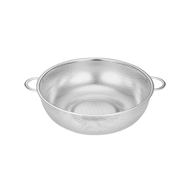 Fridja Stainless Steel Colander, Micro-Perforated Metal Colander Strainer with Handle Dishwasher Safe for Kitchen, Draining Pasta, Rinsing Vegetables Fruits (Inside Diameter Size:11.2")