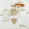 thumbnail image 2 of Caqnni Preemie Baby Boy Girl Baby Boy s 5-Piece Cotton Bodysuits Pants Set Unisex Gift Sets Fits to 0-3 Month Gifts Set Take Me Home Set Layette Set, 2 of 7
