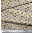 thumbnail image 2 of Soimoi Gray Cotton Duck Fabric Geometric & Strawberry Fruit Print Fabric by the Yard 58 Inch Wide, 2 of 3