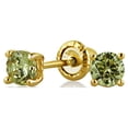 thumbnail image 2 of Precious Stars 14K Yellow Gold Cubic Zirconia 4-mm Birthstone Screwback Earring Studs-August, 2 of 5