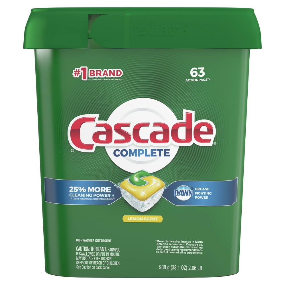 Cascade Complete Dishwasher Pods, ActionPacs Dishwasher Detergent Tabs