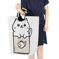 thumbnail image 4 of Yayeee Freestanding Laundry Hamper with Handle Collapsible Large Storage Basket for Clothes, Beige Chubby Cat, 4 of 7