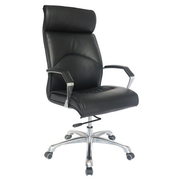 Silla De Escritorio Offiho Ciani Ergonómica Negra Con Tapizado De Cuero Sintético