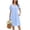Blue, variant on Cotton Nightgowns for Women Pleated Button Night Gowns Victorian Sleep Shirts Ladies House Dress with Pockets