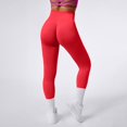 thumbnail image 5 of WTXUE Seamless Leggings For Women, Seamless Leggings Women's Solid Color Butt Tight Sports Pants High Waist Butt Lifting Fitness Pants, Pantalones De Mujer, Red, 5 of 8