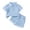 Blue*, variant on OSOLU Children Boys Outfits Summer Turndown Collar Solid Color Comfortable Short Sleeve Shirts and Shorts Casual Daily Wear Versatile Travel Clothing Sets