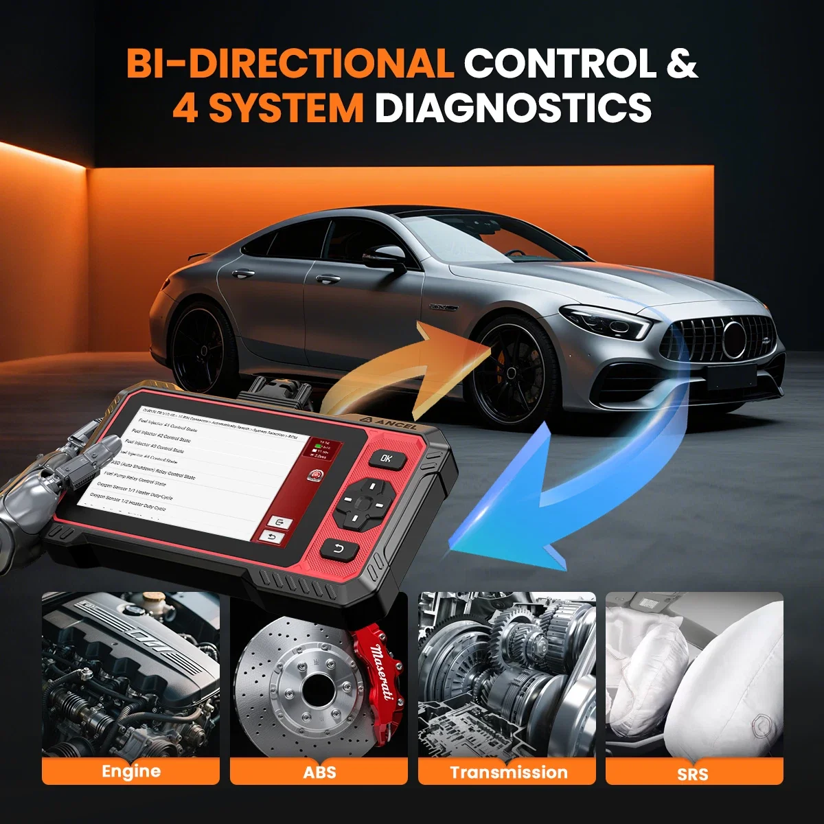 [Second Hand] ANCEL DS400 LITE OBD2 Scanner Bidirectional Scanning Tool+3-in-1 Touchscreen Stylus
