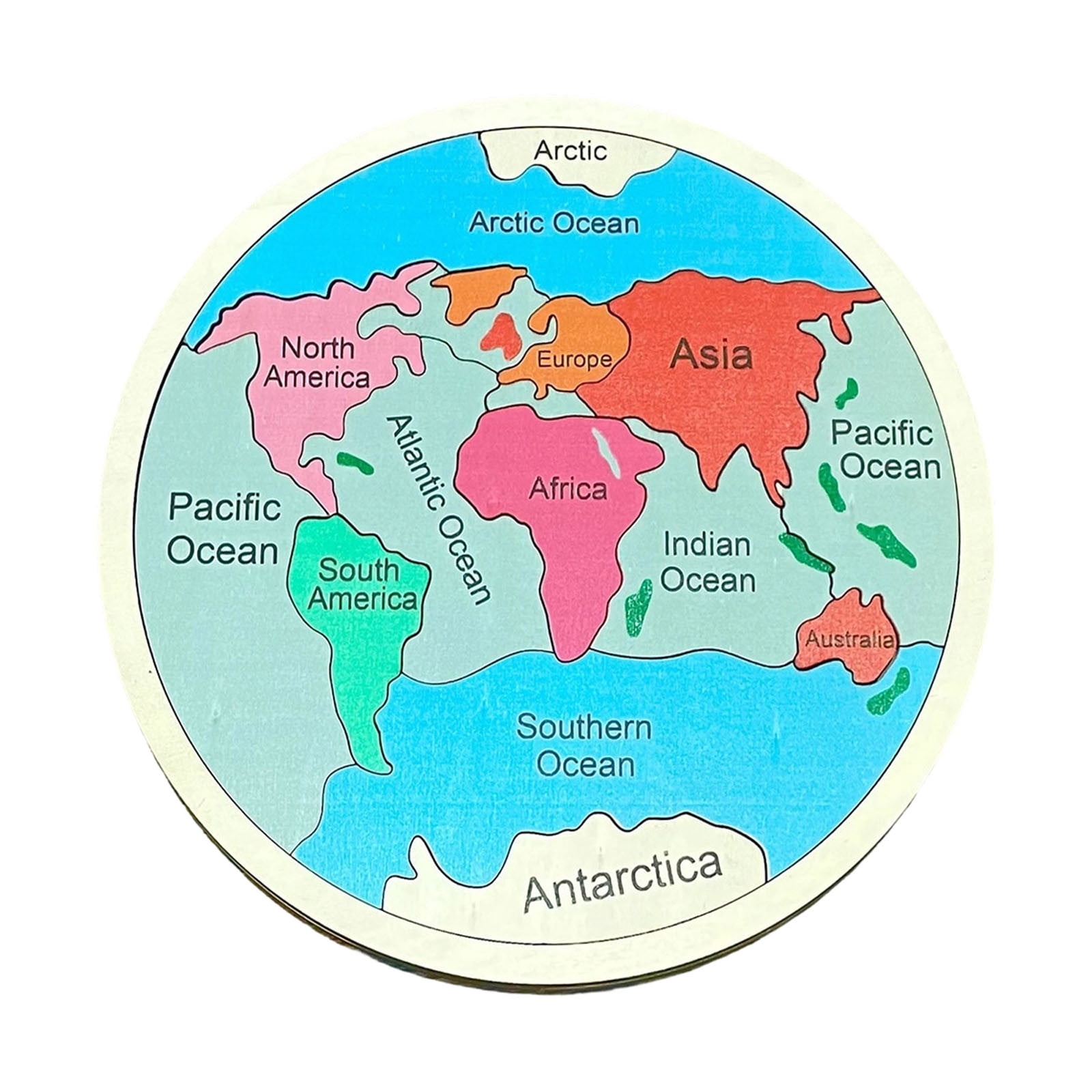 Wooden World Map Puzzle Educational Geography Learning Activity For Montessori Recognition