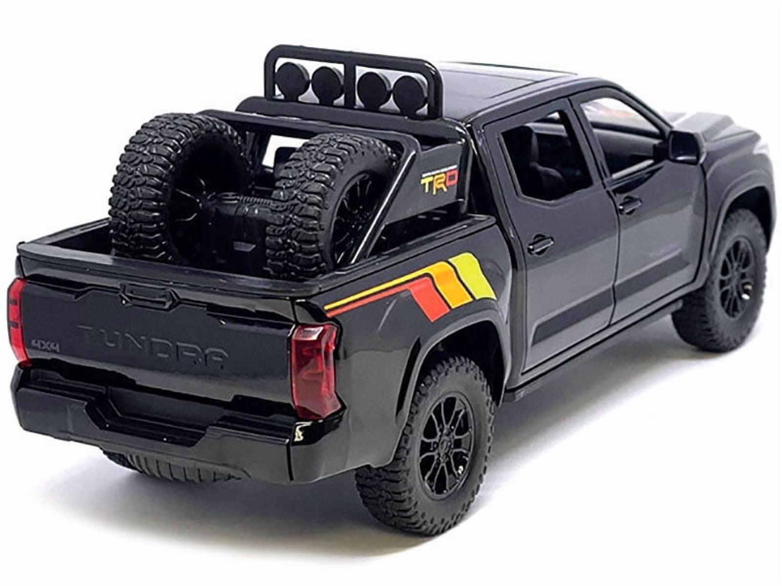 2023 Toyota Tundra TRD 4x4 Pickup Truck Black with TRD Stripes with Sunroof and Wheel Rack Limited Ed 1/24 Diecast Model Car