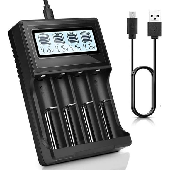 USB Chargeur de batterie intelligent universel 18650 avec écran LCD automatique pour batterie Li-ion Ni-Mh/Ni-Cd LiFePO4 AA AAA AAAA C RCR123