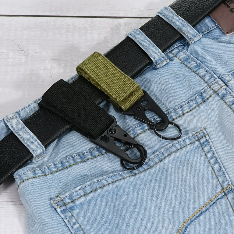 Unique Bargains Belt Keeper Nylon Revolve Keychain Hook Clip Multicolor 3  Pack 