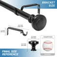 thumbnail image 6 of Urbanest 1" Diameter Alloy Steel Designer Single Curtain Rod – Elegant Drapery Hardware, Heavy-Duty Cast Iron Window Treatment Rod, 84" to 120", Matte Black, 6 of 6