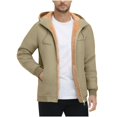 thumbnail image 2 of Hoodies For Men Fuzzy Sherpa Lined Pullover Hoodie Full Zip Up Winter Thermal Hooded Sweatshirt With Zipper Pockets, 2 of 9