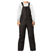 Arctix Kid's Essential Insulated Ski Bibs, Water Resistant Snow Pants for Skiing & Snowboarding (Black, Large)