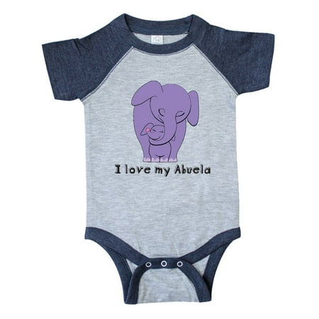 

Inktastic I Love my Abuela Elephant Purple Gift Baby Boy or Baby Girl Bodysuit