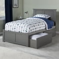 thumbnail image 1 of Madison Lit Plateforme Complet en Bois avec Pied de Lit et Tiroirs de Rangement, Gris, 1 of 16