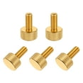 thumbnail image 1 of 5 Pcs M5x14mm Flat Head Knurled Thumb Screws for Graphics Card, Gold, 1 of 6