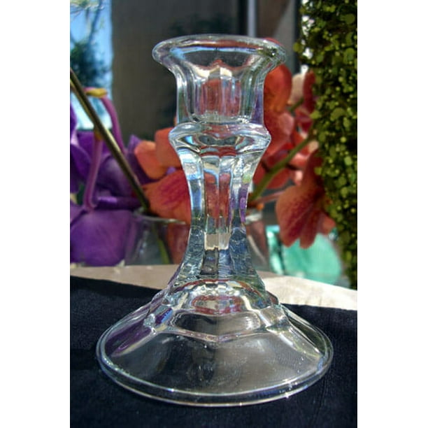 12 Glass 4 inch Taper Candle Holders