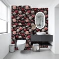 thumbnail image 4 of Floral Peel and Stick Wallpaper Floral Peonies Black Wall Mural 17.7in x 9.8ft Self Adhesive Removable Wall Paper Renter Friendly Wallpaper for Bedroom Nursery Kids, 4 of 8