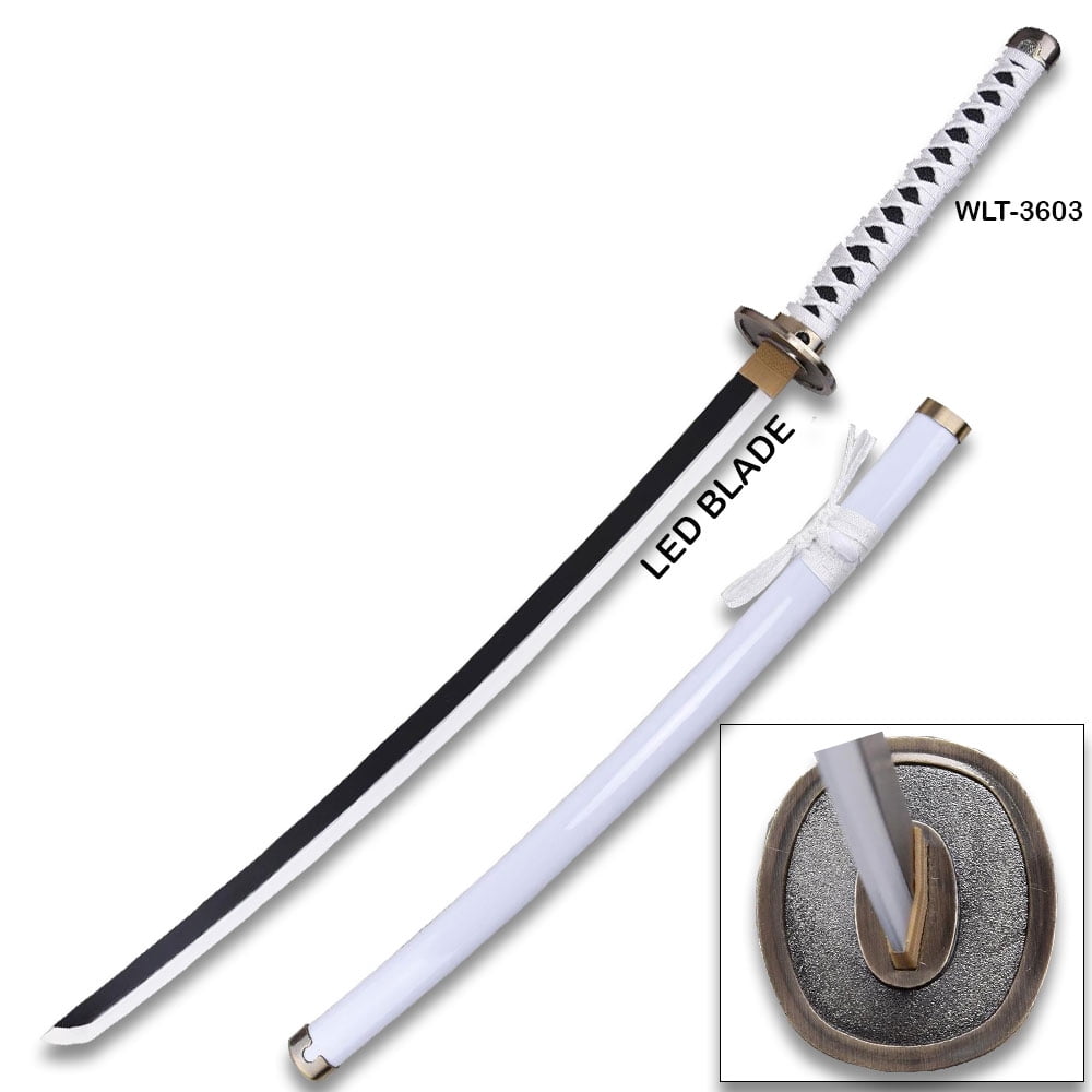 One Piece Roronoa Zoro Wado Ichimonji Katana – LED Light-Up Wooden Cosplay Sword 41 in