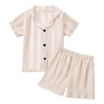 thumbnail image 3 of Xudanell Baby Girls Toddlers Baby Girls' 2-Piece Coat Style Pajama Short Set (5-6 Years,Yellow), 3 of 4