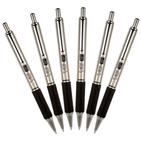 Bolígrafo Zebra F402 retráctil de acero inoxidable