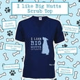 thumbnail image 2 of Scrub Top, I Like Big Mutts, Navy, XXL, 2 of 5