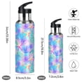 thumbnail image 2 of Yayeee 20oz Insulated Water Bottle Double Wall Stainless Steel with Flip Straw Lid, Neon Starfish Pattern, 2 of 7