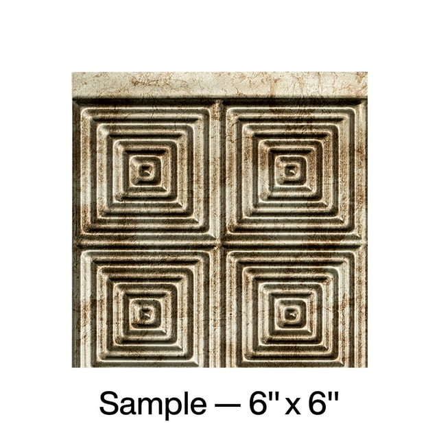 FASÄDE Miniquattro Decorative Vinyl Backsplash Panel in Bermuda Bronze (6X6 Inch Sample)