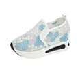 thumbnail image 3 of Shoes for Women Lace Floral Embroidered Mesh Breathable Platform Slip-on Shoes Fashion Flat Hidden High Heels Non-Slip Sneakers, 3 of 5
