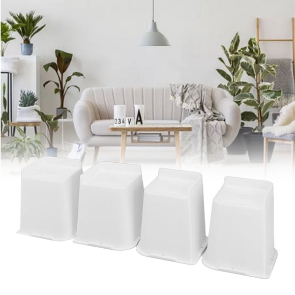Furniture Risers, Bed Risers White Anti Slip Trapezoid 6 Inch Raise Practical High Strength 4 Pcs For Living Room