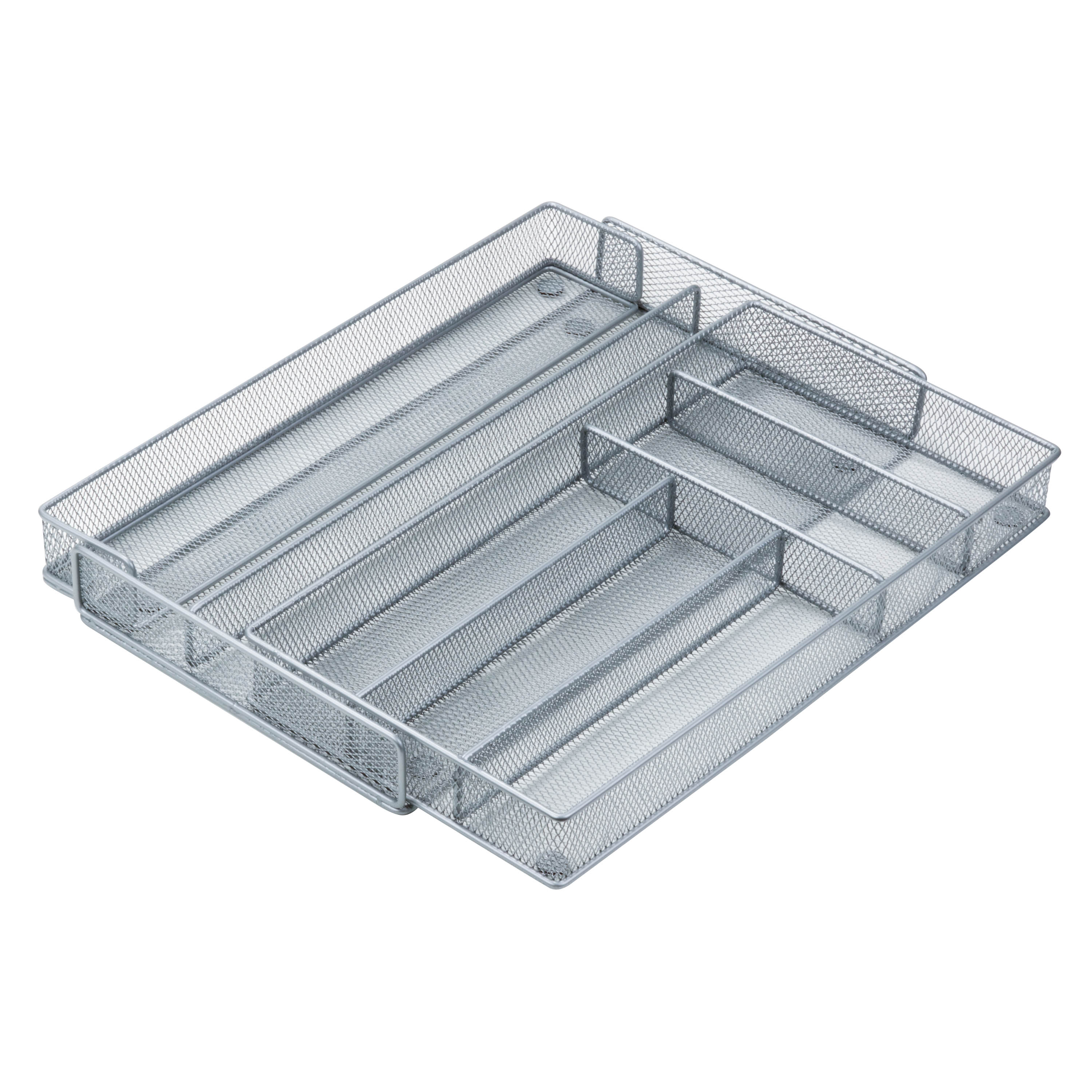 Honey-Can-Do Silver Steel Mesh 16.5" x 11.5" x 2" 7-Compartment Expandable Drawer Organizer - image 2 of 6