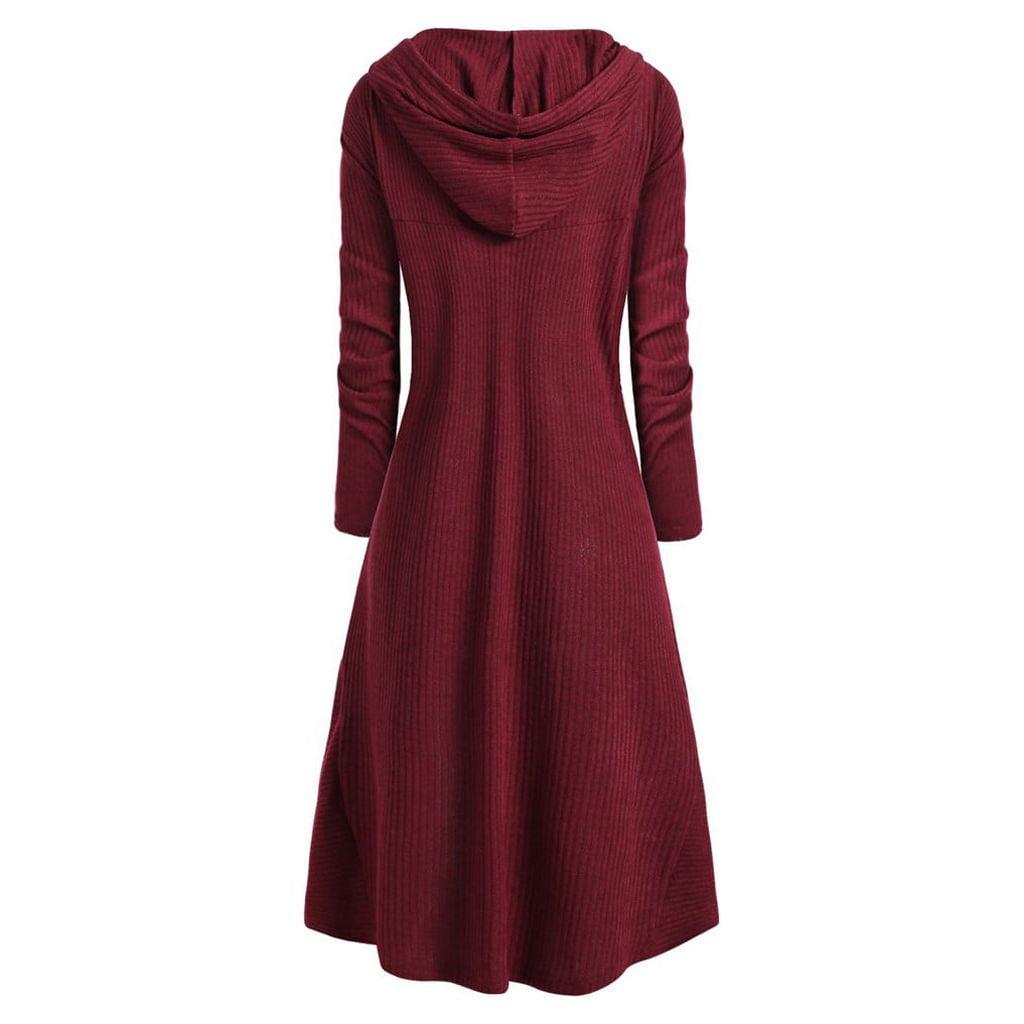 Gobestart Womens Fashion Hooded Plus Size Vintage Cloak High Low Sweater  Blouse Tops - Walmart.com